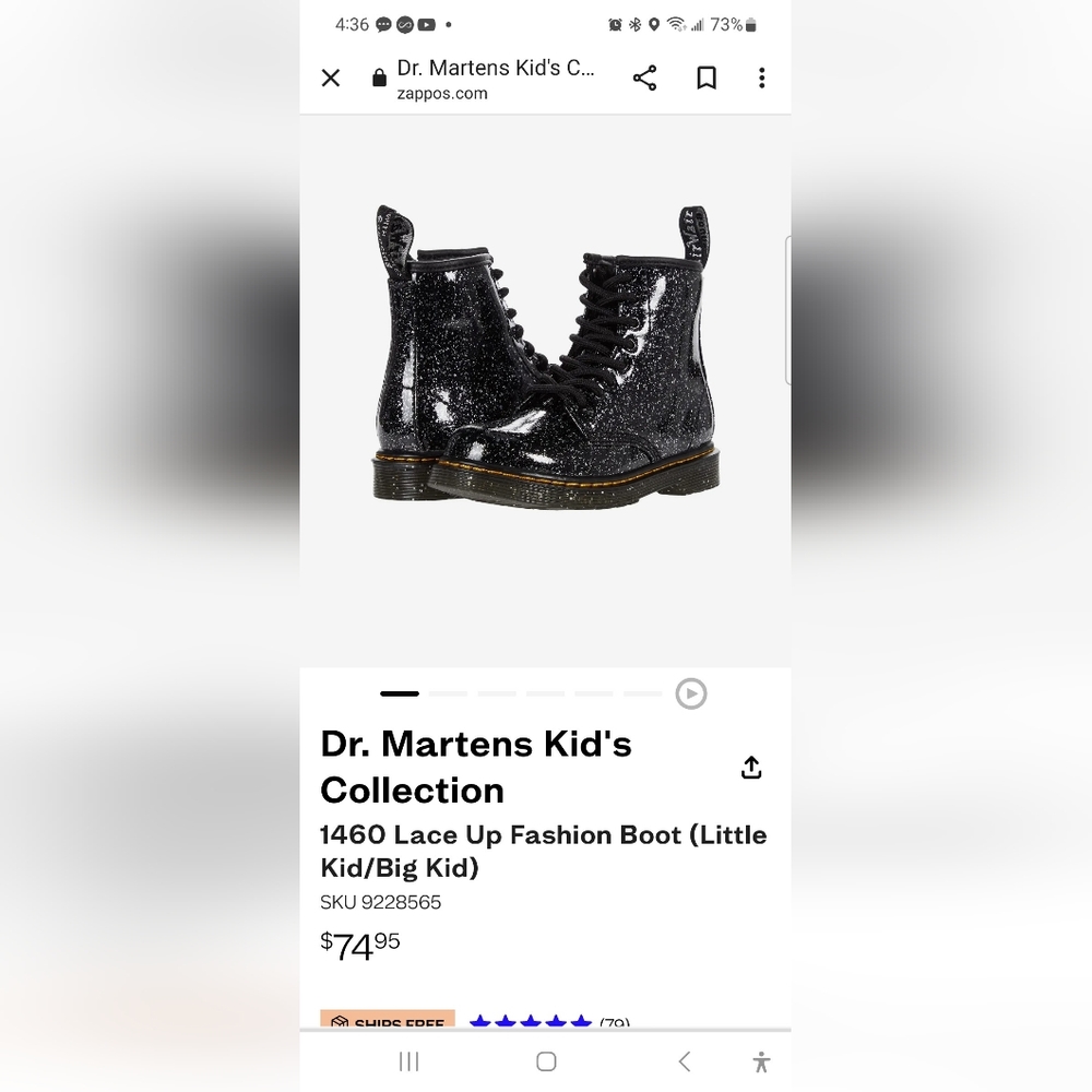 Dr. Martens girls glossy boots